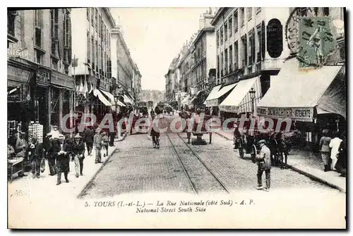 Cartes postales Tours La Rue Nationale