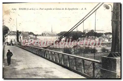 Cartes postales Tours Pont Suspendu Et Coleau De St Sympborien