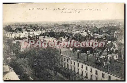 Cartes postales Tours Vue Generale Des Quartiers Sud Est Les gares