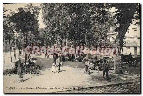 Cartes postales Tours Boulevard Beranger March� aux fleurs