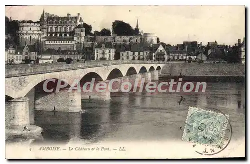 Cartes postales Amboise Le Chateau Et Le Pont