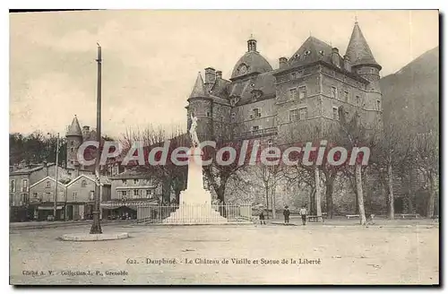 Ansichtskarte AK Dauphine Le Chateau De Vizille Et Statue De La Libert�