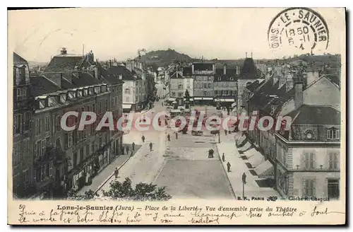 Ansichtskarte AK Lons Le Saunier Place De La Liberte Vue D'Ensemble Prise Du Theatre