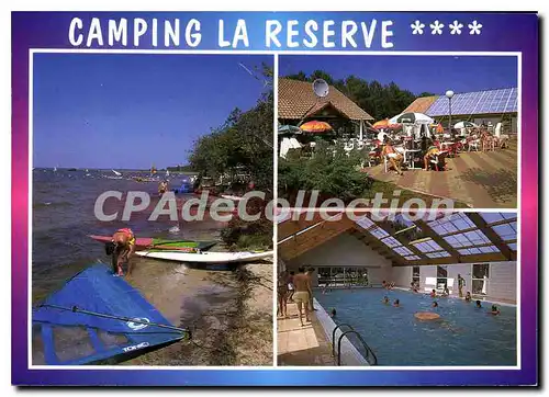 Cartes postales moderne Gaste Camping La Reserve Le Lac Le Bar La Piscine Couverte