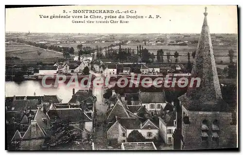 Cartes postales Montrichard Vue Generale Vers Le Cher Prise Du Donjon