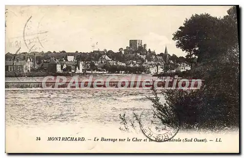 Ansichtskarte AK Montrichard Le Barrage Sur Le Cher Et La Vue Generale