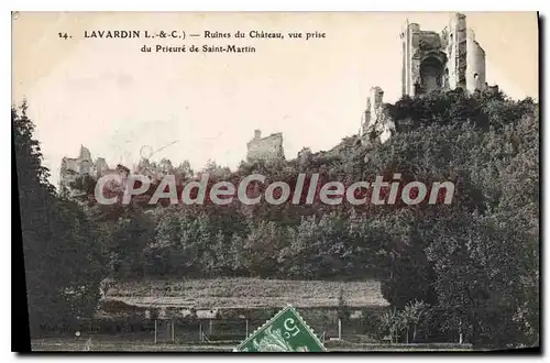 Cartes postales Lavardin Ruines du Chateau vue Prise du Prieure de Saint Martin