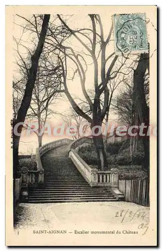 Cartes postales Saint Aignan Escalier Monumental du Chateau