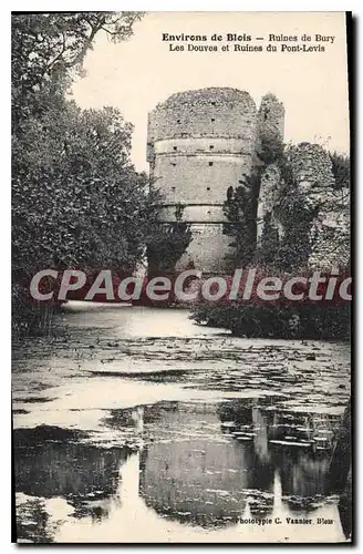 Ansichtskarte AK Environs de Blois Ruines de Bury Les Douves et Ruines du Pont Levis
