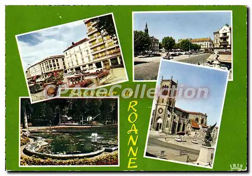 Cartes postales moderne Roanne Hotel face a la gare Place de l'Hotel de Ville Les promenades St Etienne
