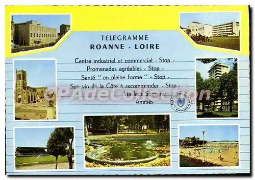Moderne Karte Roanne Loire Centre Industriel et Commercial Stop Promenades agreables Stop