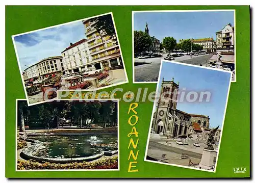 Moderne Karte Roanne Hotels face a la gare Place de l'Hotel de Ville Les Promenades Eglise St Etienne