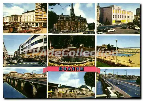 Cartes postales moderne Roanne Les Hotels face a la Gare Le Pont sur la Loire la rue Jean Jaures