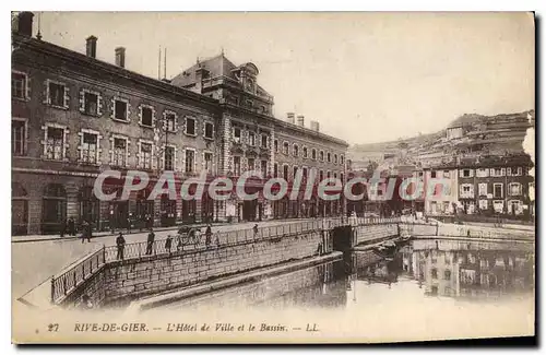 Cartes postales Rive De Gier L'Hotel de Ville et Bassin