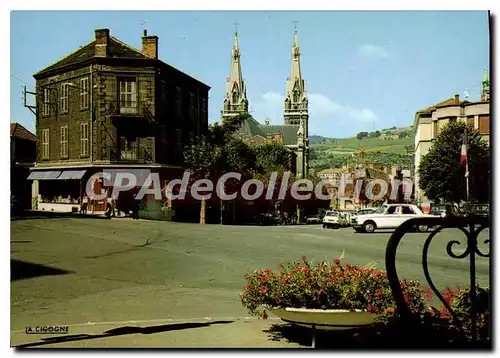 Cartes postales moderne Saint Chamond Le Carrefour au fond Fleches de l'Eglise