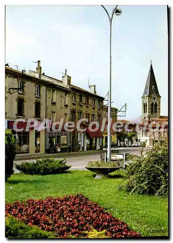 Cartes postales moderne La Talaudiere Le Rond Point au fond l'Eglise