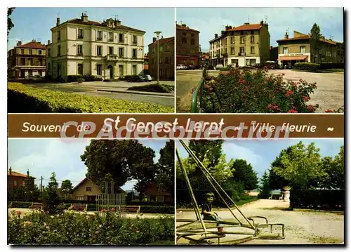 Cartes postales moderne Saint Genest Lerpt Ville fleurie La mairie La Place Jardin de la Verchere