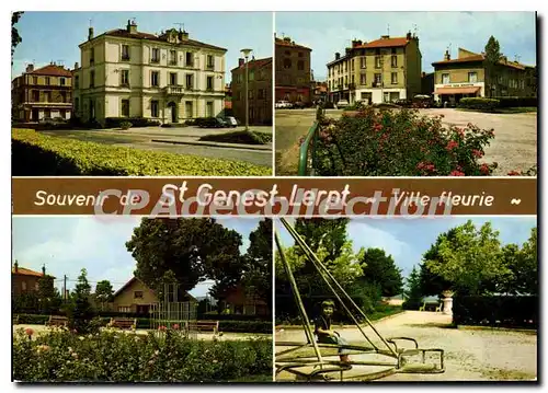 Moderne Karte Saint Genest Lerpt Ville fleurie La mairie La Place Jardin de la Verchere
