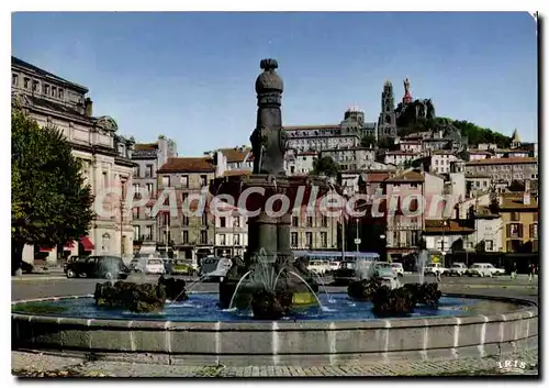 Cartes postales moderne Le Puy En Velay Place Michelet et le Rocher Corneille