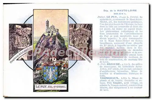 Cartes postales Haute loire Le Puy Eveche Sa Cathedrale Couronnant le mont Saint Michel