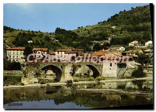 Cartes postales moderne Brives Charensac Vue Generale au Premier plan le Vieux Pont romain sur la Loire