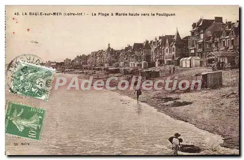 Cartes postales La Baule sur Mer La Plage a Maree haute vers le Pouliguen