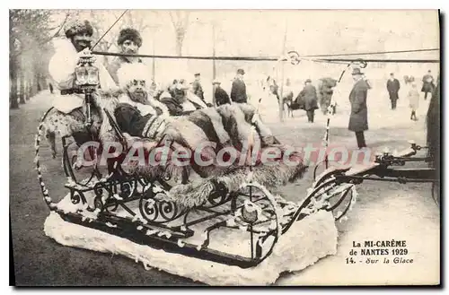 Cartes postales La mi Careme de Nantes 1929 sur la Glace