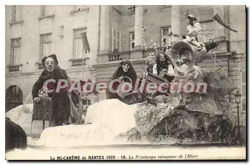 Cartes postales La Mi Careme de Nantes 1929 Le Printemps Vainqueur de l'Hiver