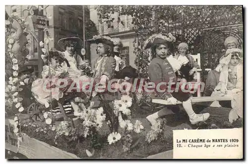 Cartes postales La Mi Careme de Nantes 1929 Chaque age a ses Plaisirs