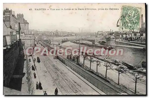 Cartes postales Nantes Vue sur la Loire et la Gare d'Orleans prise du Chateau