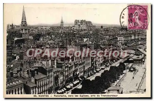 Cartes postales Nantes Panorama vers les Eglises pris du Transbordeur