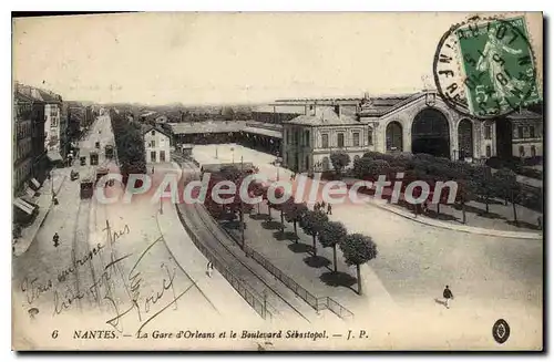 Cartes postales Nantes La Gare d'Orleans et le Boulevard Sebastopol