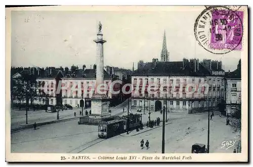 Cartes postales Nantes Cotonne Louts XVI Place du Marechal Foch