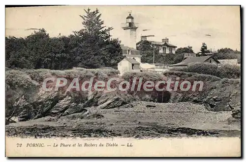 Ansichtskarte AK Pornic Le Phare et les Rochers du Diable