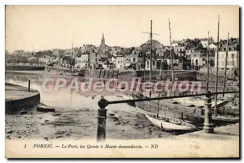 Cartes postales Pornic Le Port les Quais a Maree descendante