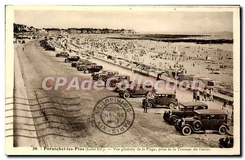 Ansichtskarte AK Pornichet les Pins Vue Generale de la Plage prise de la Terrasse du Casino Automobiles Citro�n