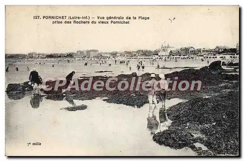 Cartes postales Pornichet Vue Generale de la Plage prise des Rochers du Vieux Pornichet