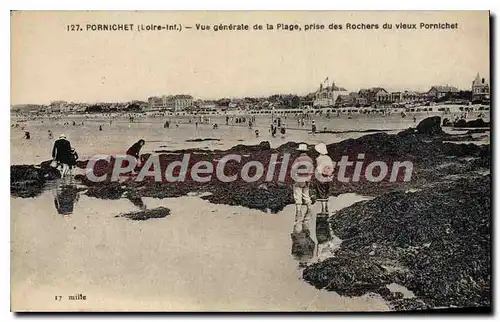 Cartes postales Pornichet Vue Generale de la Plage prise des Rochers du Vieux Pornichet