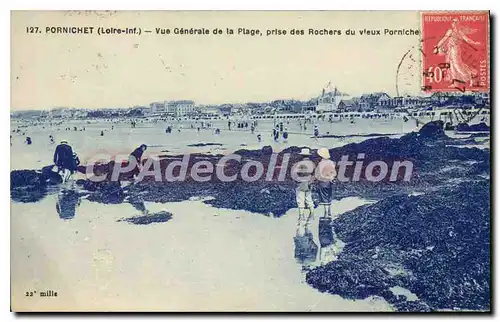 Ansichtskarte AK Pornichet Vue Generale de La Plage prise des Rochers du Vieux Pornichet