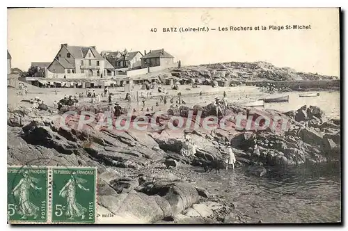 Cartes postales Batz Les Rochers Et la Plage St Michel