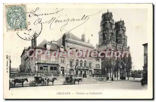 Cartes postales Orleans Theatre Et Cathedrale