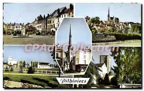 Cartes postales Pithiviers Place Du Martroi Vue Generale L'Eglise