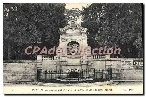Cartes postales Cahors Monument Eleve A La Memoire De Clement  Marot