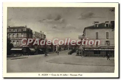 Cartes postales Agen Cours Du 14 juillet Nouveau Pont