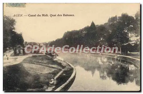 Cartes postales Agen Canal Du Midi Quai Des Bateaux