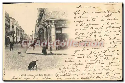 Cartes postales Agen Boulevard De La Republique
