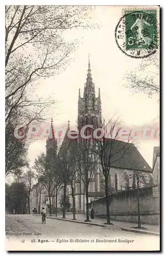 Cartes postales Agen Eglise St Hilaire ET Boulevard Scaliger