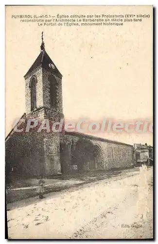 Cartes postales Puymirol Eglise Detruite Par Les Protestants