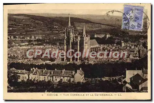 Cartes postales Mende Vue Generale Et La Cathedrale