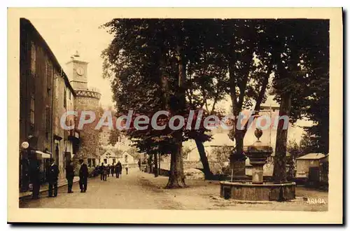 Ansichtskarte AK Meyrueis Place Sully Tour De I'Horloge